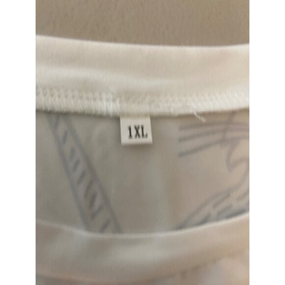 2 Cat Print T-Shirts Womens Short Sleeve 1XL - Picture 3 of 9